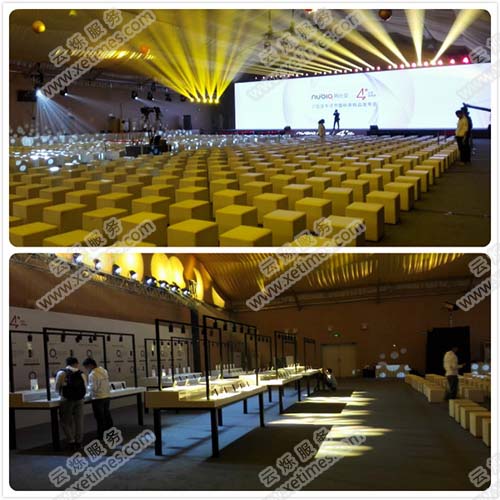 努比亚新6代小牛手机发布会现场前期施工图